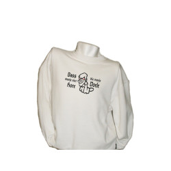 Sweater Bass moet je niet horen die moet je voelen(wit)