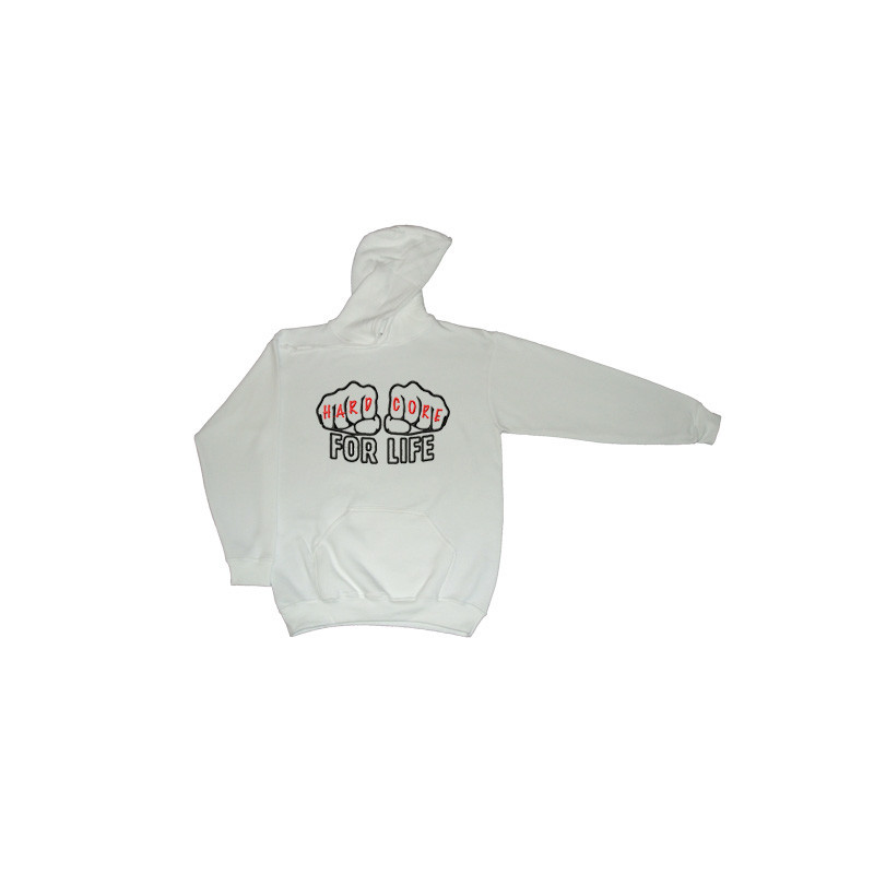 Hooded Hardcore 4 life (wit)