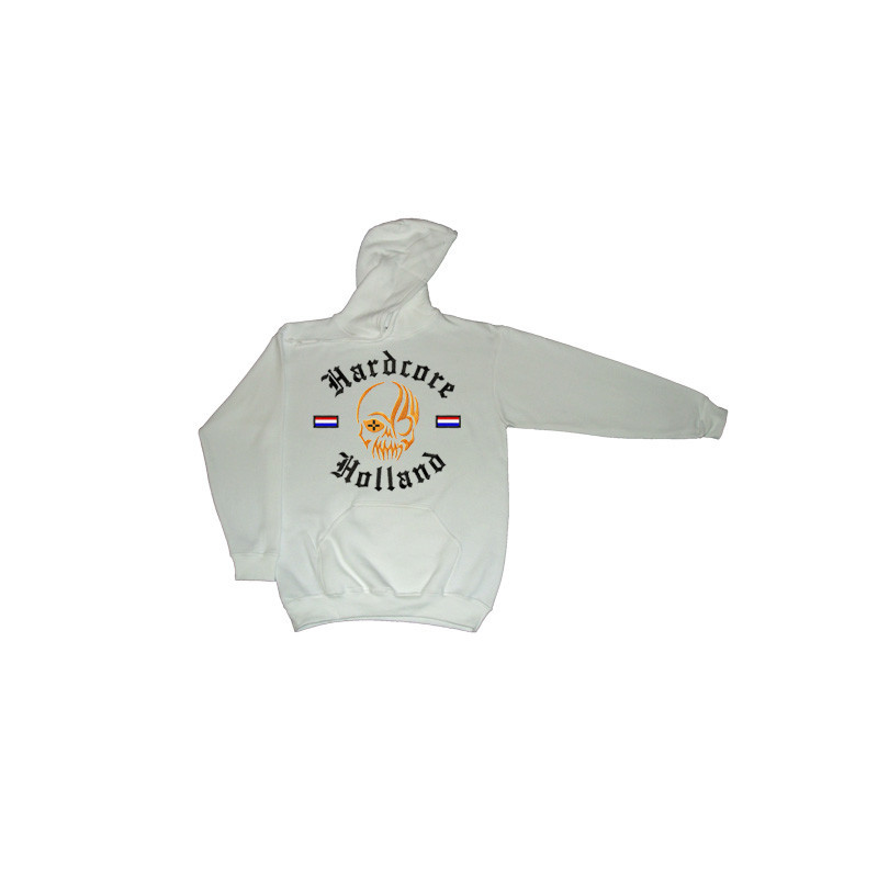 Hooded Hardcore Holland Skull(Wit)