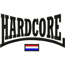 (9e)Hooded Hardcore logo nl Vlag(wit)